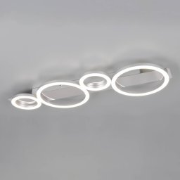 Reality Leuchten Lumos LED ceiling light, chrome, 4,000 K, metal, length 72 cm