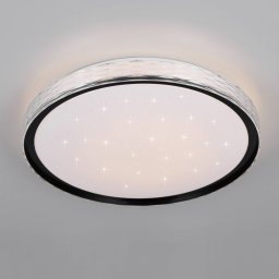 Reality Leuchten Varda LED ceiling light, black, Ø 39 cm, remote control