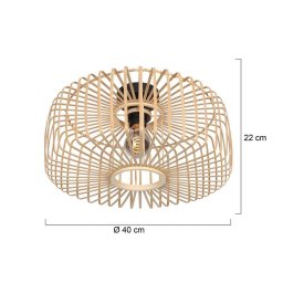 Steinhauer Bloeba ceiling light, Ø 40 cm, wood, natural, E27