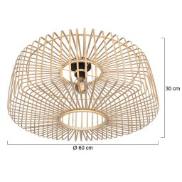 Steinhauer Bloeba ceiling light, Ø 60 cm, wood, natural, E27