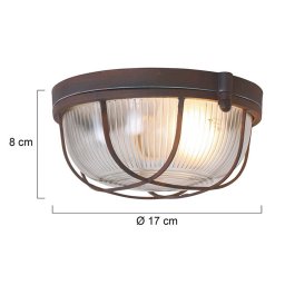 Steinhauer Lisanne ceiling light, brown, Ø 17 cm, metal, glass, E27