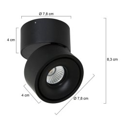 Steinhauer LED ceiling spotlight Fez, black, 1-bulb, metal, swivelling
