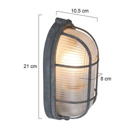 Steinhauer Lisanne ceiling light, grey, oval, metal, glass, E27