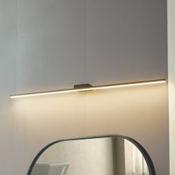 Lucande Kivana LED mirror lamp, black, metal, 120cm IP44
