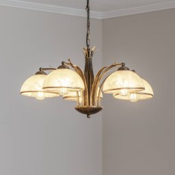 Luminex Chandelier Korfu, 5-bulb, Ø 68 cm, antique gold
