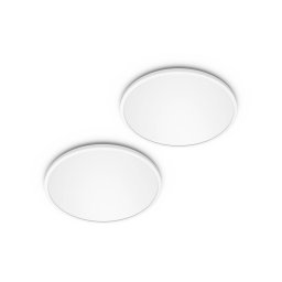 Philips LED SuperSlim 2-pack white IP44 Ø 25cm 2,700K