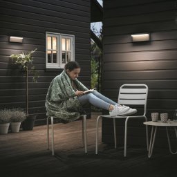 Philips LED outdoor wall light Bustan, pack of 2, 2,700K