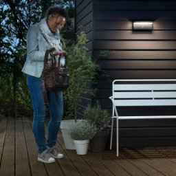 Philips LED outdoor wall light Bustan 2-pack Sensor 2,700K