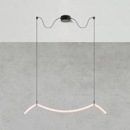 Markslöjd LED pendant light Melt, black/white, 112 cm long