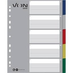 VON LEITZ VONL 12230000 - Plastic dividers A4 (1-5), multi-coloured