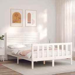 vidaXL Bed Frame without Mattress White 140x200 cm Solid Wood Pine