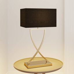 Lucande table lamp Evaine, brass/black, 66 cm, E27