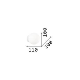 Ideallux Ideal Lux Mapa wall light, Ø 10 cm, opal glass, white, globe