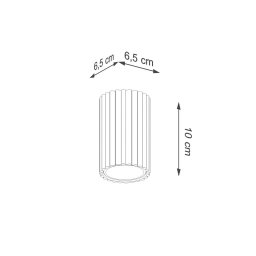 SOLLUX LIGHTING Carbon ceiling light, beige, height 10 cm, aluminium