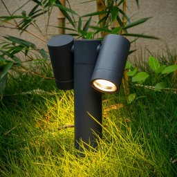 Prios Tulimar ground spike light, 40 cm, anthracite, 2-bulb