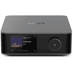WIIM Amp Ultra con Voice Remote 2, Amplificatore Streaming 100W e Doppi Amplificatori, Touchscreen, EQ RoomFit, Controllabile tramite APP, Ingressi HDMI ARC - Ottici RCA, Connettività Versatile TV, Giradischi, CD Player, Subwoofer, Speakers, Cuffie. Nero