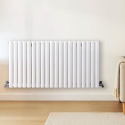 HudsonReed Radiatore di Design Orizzontale Bianco - 600mm x 1180mm - Pannello Doppio - Revive