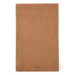 Pinko - Sciarpa in misto lana con patch logo - Colore: Beige,Taglia: TU