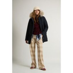 Woolrich donna Arctic Parka in Ramar Cloth con quattro tasche e pelliccia removibile Blu Taglia L