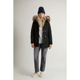 Woolrich donna Arctic Parka in Ramar Cloth con pelliccia removibile Nero Taglia XL
