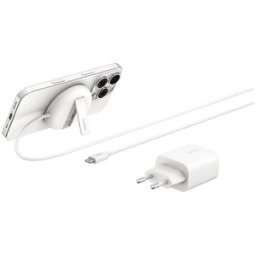 Belkin Caricabatterie Magsafe BoostCharge Pro, caricatore wireless magnetico con Qi2 da 15W per iPhone alimentatore, Bianco