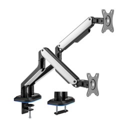 Supporto da scrivania Aisens RGB per gaming, contrappeso, girevole e inclinabile per monitor/TV, 9 kg (3 perni - 2 bracci) 17-32" - vari colori