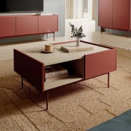 garneroarredamenti Tavolino salotto 97x65cm design moderno rosso Passion