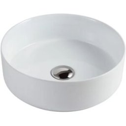 garneroarredamenti Lavabo bagno da appoggio rotondo Ø36cm in ceramica bianco lucido Linkuva