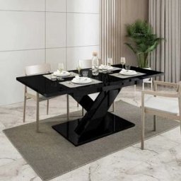 garneroarredamenti Tavolo allungabile 140/180cm rettangolare nero lucido Ivonne