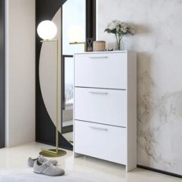 garneroarredamenti Scarpiera ingresso 69x115h cm bianco opaco Benton