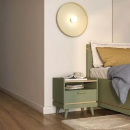 garneroarredamenti Comodino 50x51h cm 1 cassetto 1 ripiano verde salvia Yu