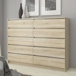 garneroarredamenti Cassettiera 140x120h cm moderna 10 cassetti rovere Living