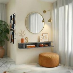 garneroarredamenti Mensola reversibile 138x19h cm con vani a vista antracite Sunset