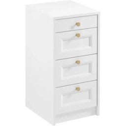 garneroarredamenti Cassettiera shabby 40x76h cm 4 cassetti bianco Shubo