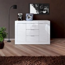 garneroarredamenti Credenza 120x80h cm 3 cassetti 2 ante bianco lucido Chanel Gihome®