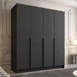 garneroarredamenti Armadio 200x215h cm 4 ante moderno nero Glammy 4