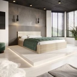 garneroarredamenti Letto 160x200cm matrimoniale contenitore rovere sonoma Camilla Gihome®