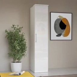 garneroarredamenti Armadio 45x217h cm 1 anta moderno bianco opaco e lucido Naper