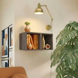 garneroarredamenti Set 2 mensole cubotti 28x29h cm pensili da parete marrone bronzo Sunset