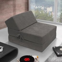 garneroarredamenti Poltrona divano letto pieghevole 90cm modulo singolo grigio Lorin