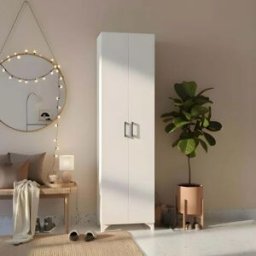 garneroarredamenti Armadio scarpiera 49x178h cm multifunzione 2 ante bianco Dama