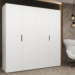 garneroarredamenti Armadio 200x202 cm 4 ante bianco opaco Valencia