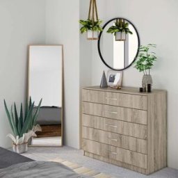 garneroarredamenti Comò 80x92h cm 5 cassetti moderno rovere sonoma Saviano