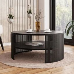 garneroarredamenti Tavolino da salotto 75x75cm design moderno nero Elisera