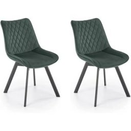 garneroarredamenti Set 2 sedie sala da pranzo in velluto verde scuro Balboa