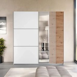 garneroarredamenti Armadio 203x215h cm 2 ante scorrevoli bianco Duppy