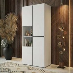 garneroarredamenti Vetrina 80x184h cm 4 ante bianco opaco Lolla