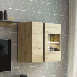 garneroarredamenti Vetrina 97x83h cm 2 ante soggiorno sospesa rovere Noa Gihome®