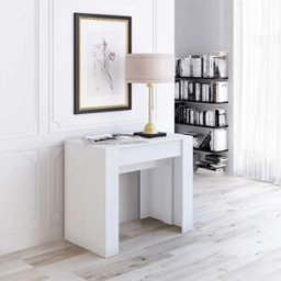 garneroarredamenti Tavolo consolle allungabile 52/238cm moderno nobilitato bianco opaco Virginia