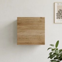 garneroarredamenti Pensile cubo sospeso 55x50h cm 1 anta reversibile rovere chiaro Sunset